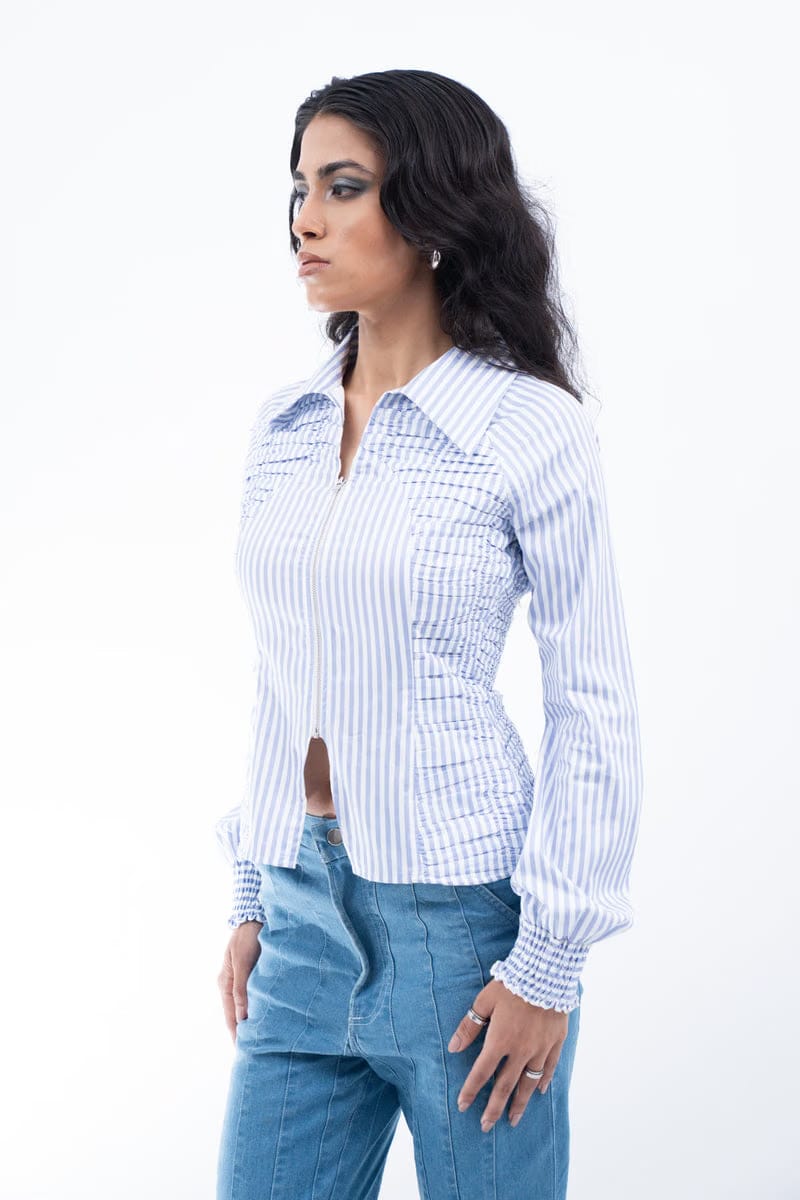Striped Zipper Shirt