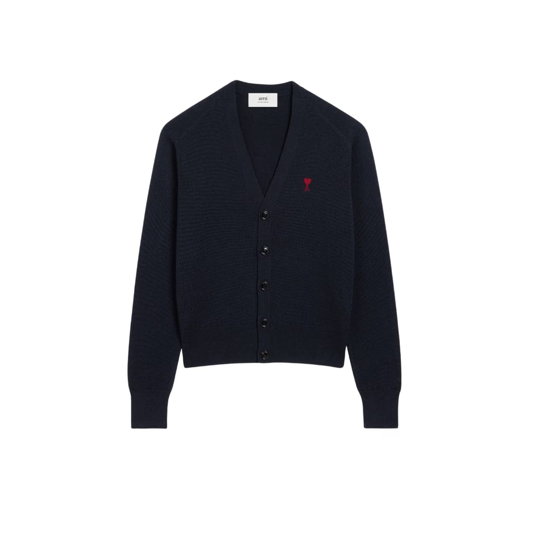 Blue Wool Ami De Coeur Cardigan Cardigan in merino wool knit