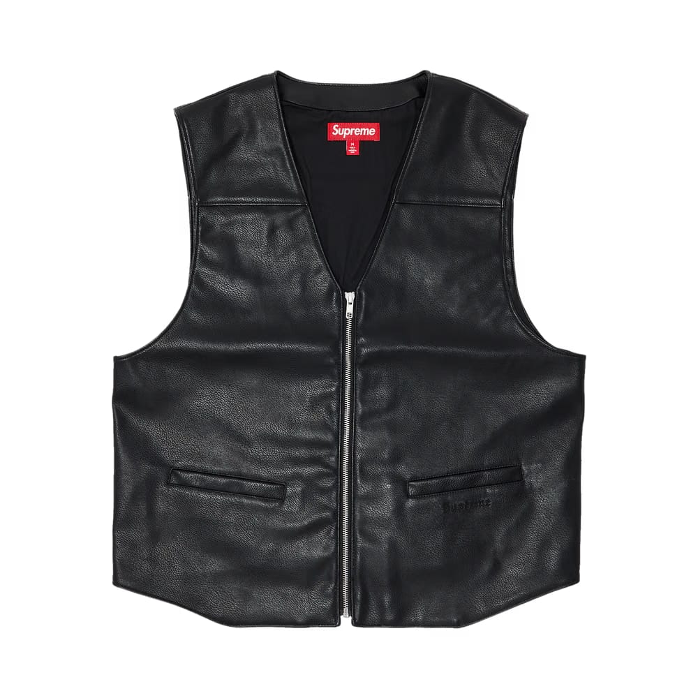 Supreme x Toy Machine Faux Leather Vest Black
