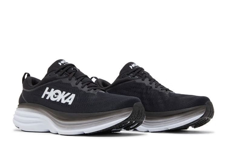 HOKA Bondi 8 2E Wide Black White