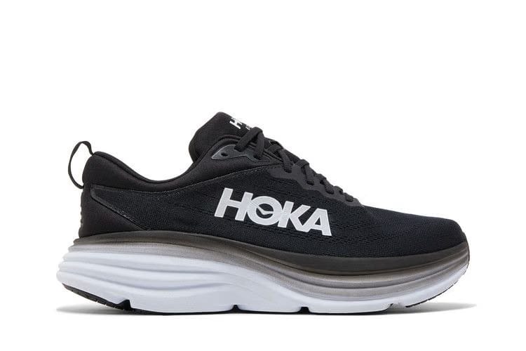 HOKA Bondi 8 2E Wide Black White