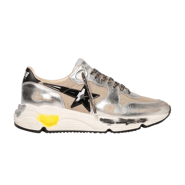 Golden Goose Running Sole Silver Beige