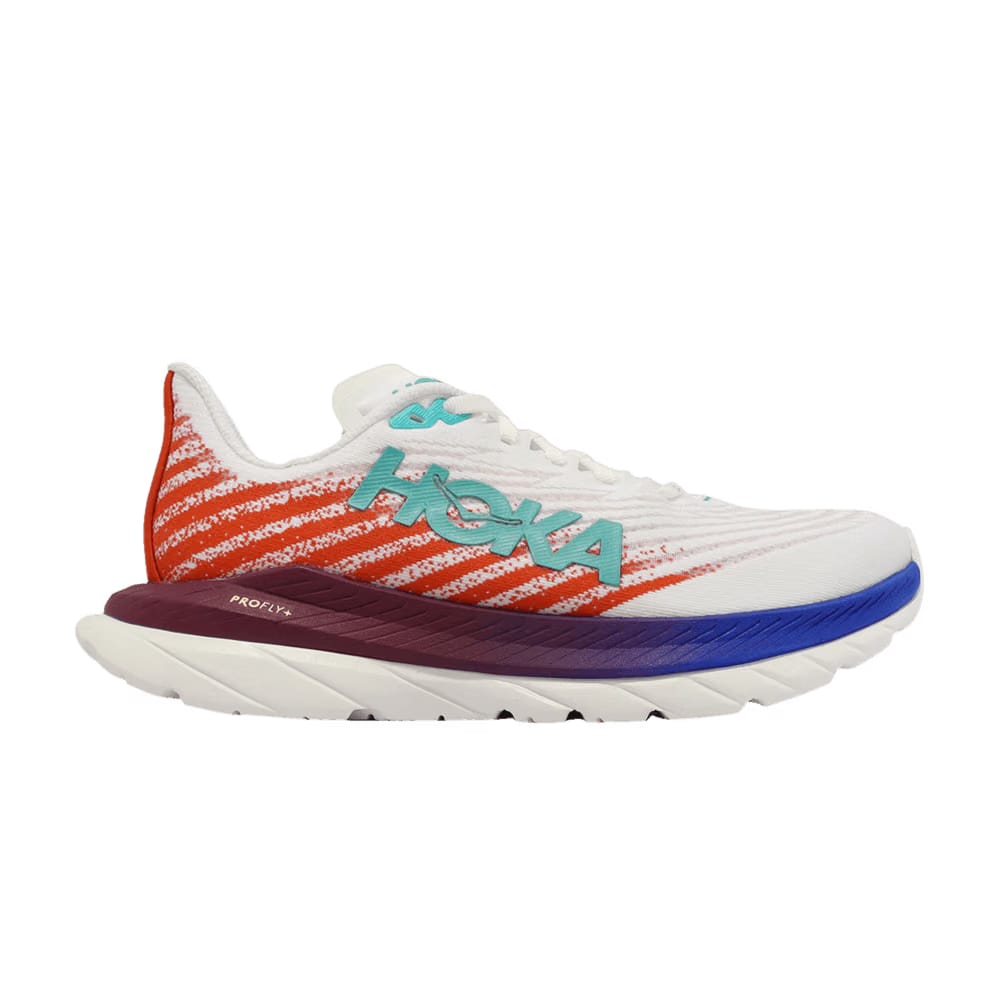 HOKA Mach 5 2E Wide White Fire Red