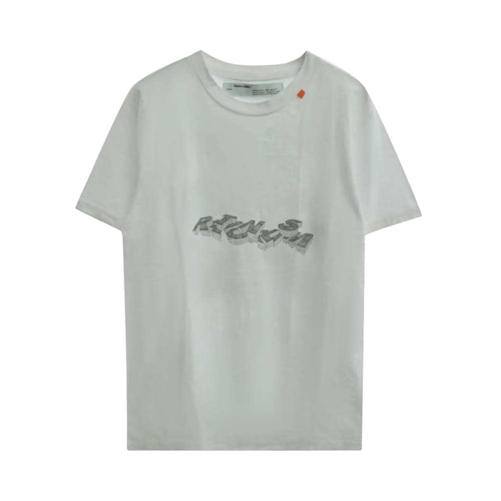 Off-White 3D Pencil Shorts-Sleeve Slim T-Shirt White/Black