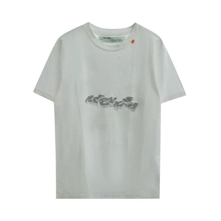 Off-White 3D Pencil Shorts-Sleeve Slim T-Shirt White/Black