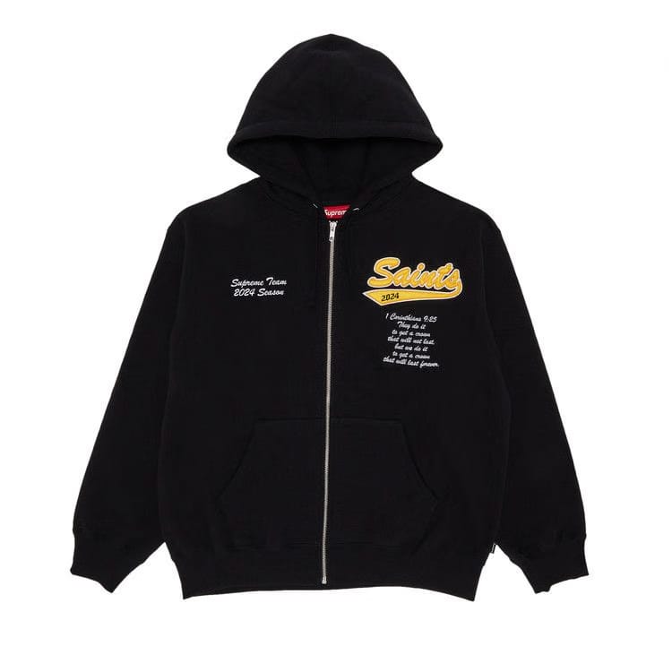 Supreme Salvation Zip Up Hoodie Black