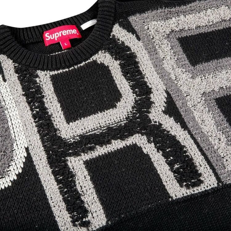 Supreme Chenille Logo Sweater Black