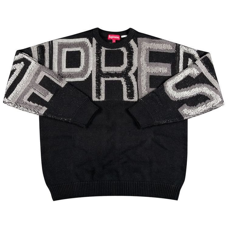 Supreme Chenille Logo Sweater Black