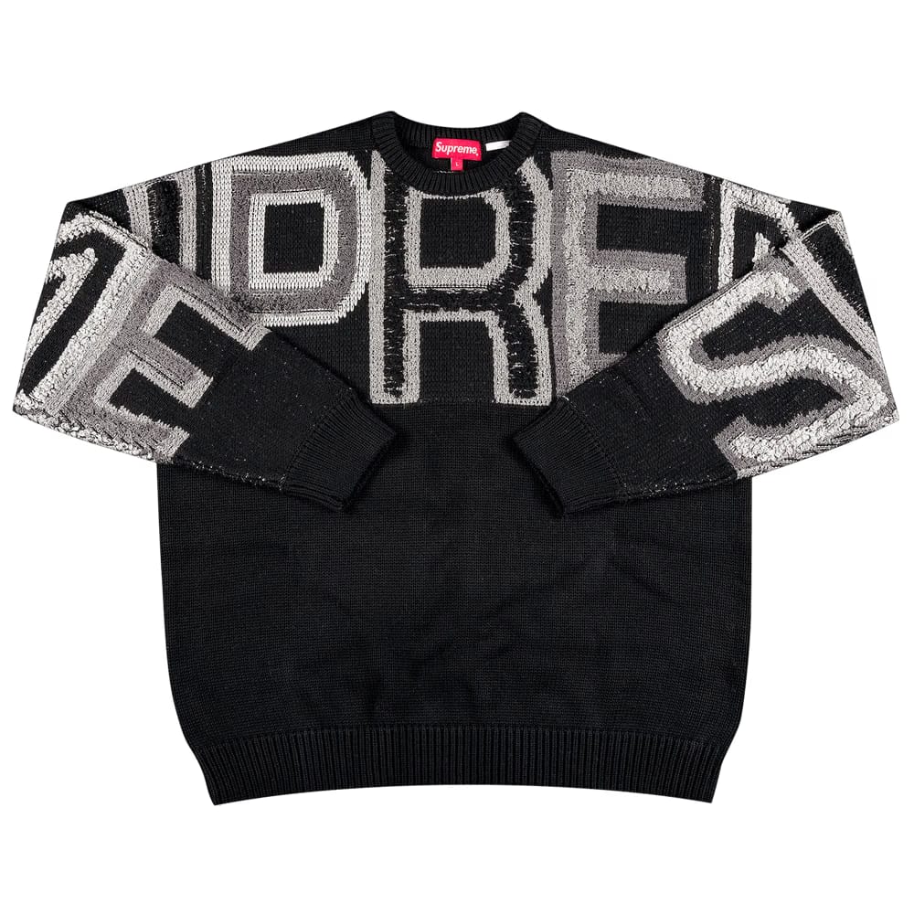 Supreme Chenille Logo Sweater Black