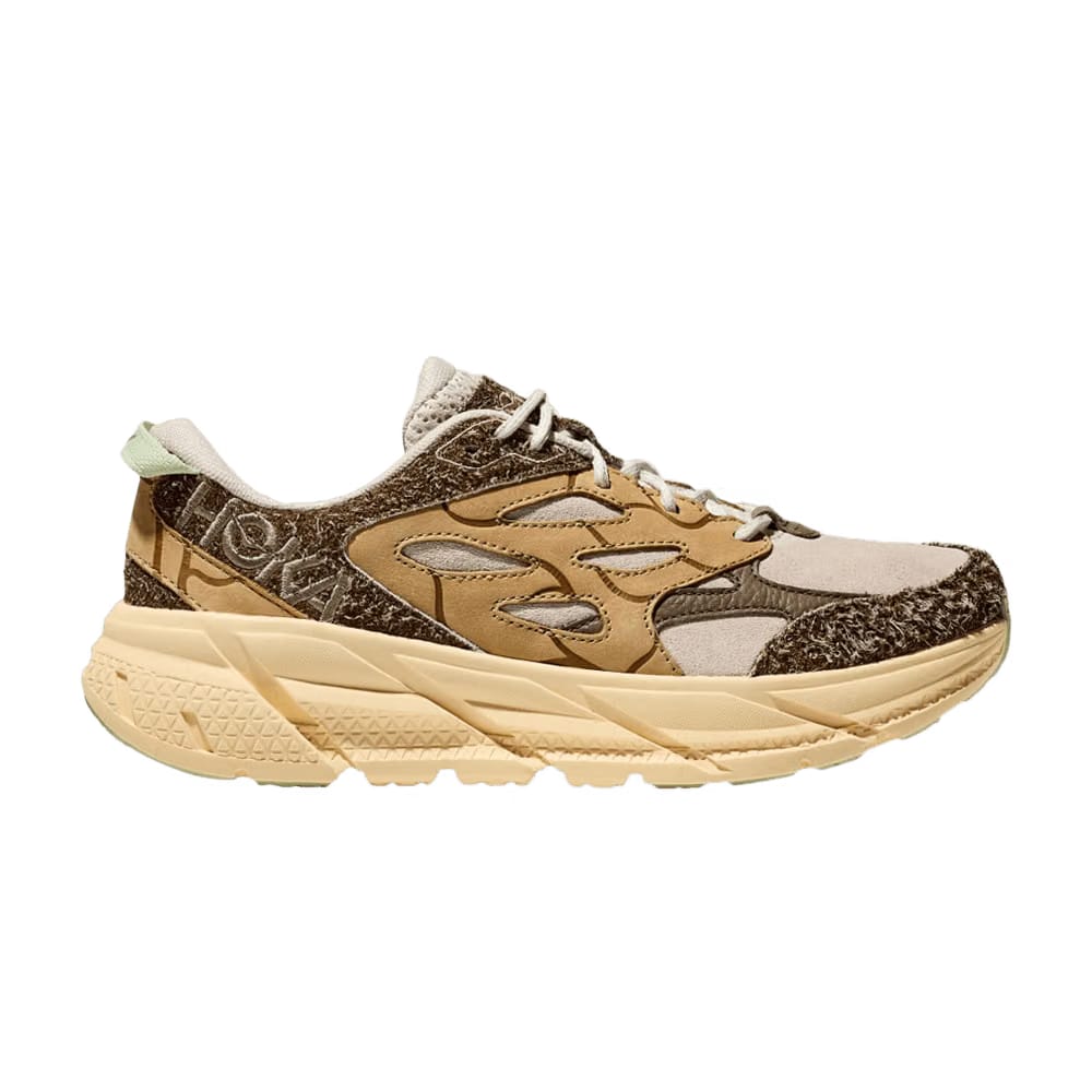 HOKA Clifton L Suede Elite Terrain System - Oat Milk Pollen