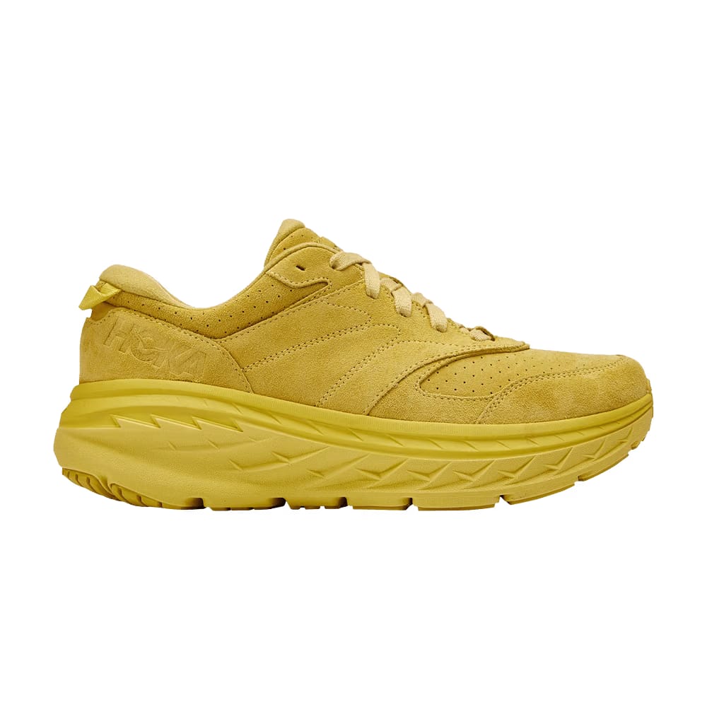 HOKA Bondi L Suede Celery Lima Bean