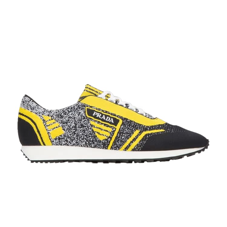 Prada Knit Jacquard Fabric Low Nero Giallo