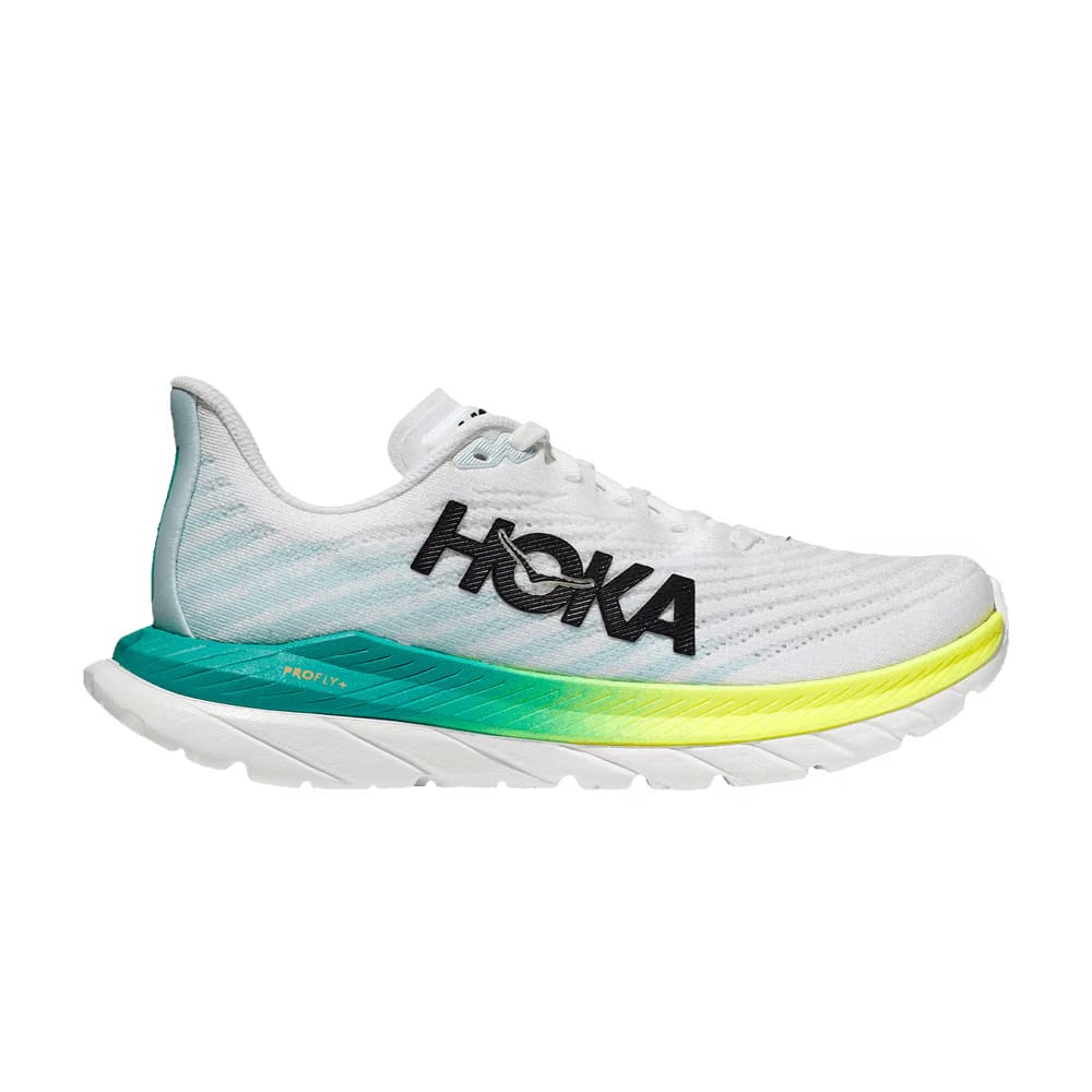 HOKA Mach 5 2E Wide White Blue Glass