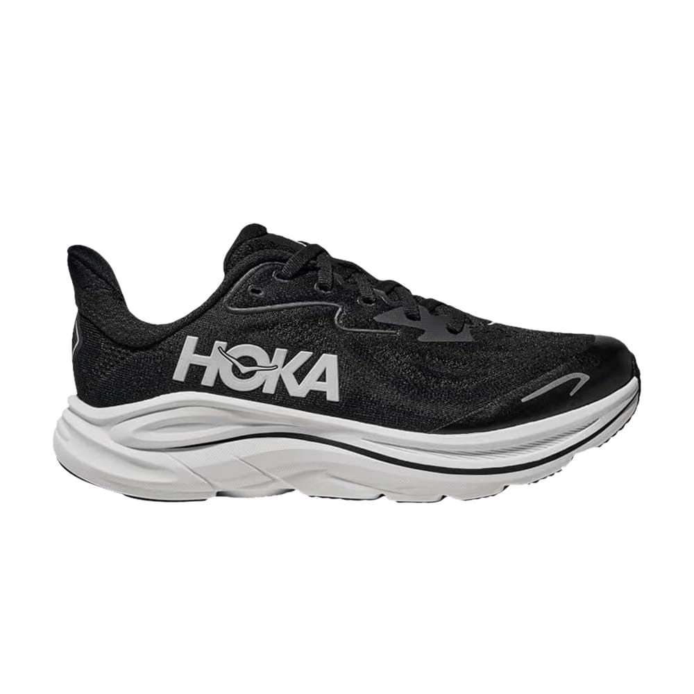 HOKA Clifton 10 Big Kids Black White