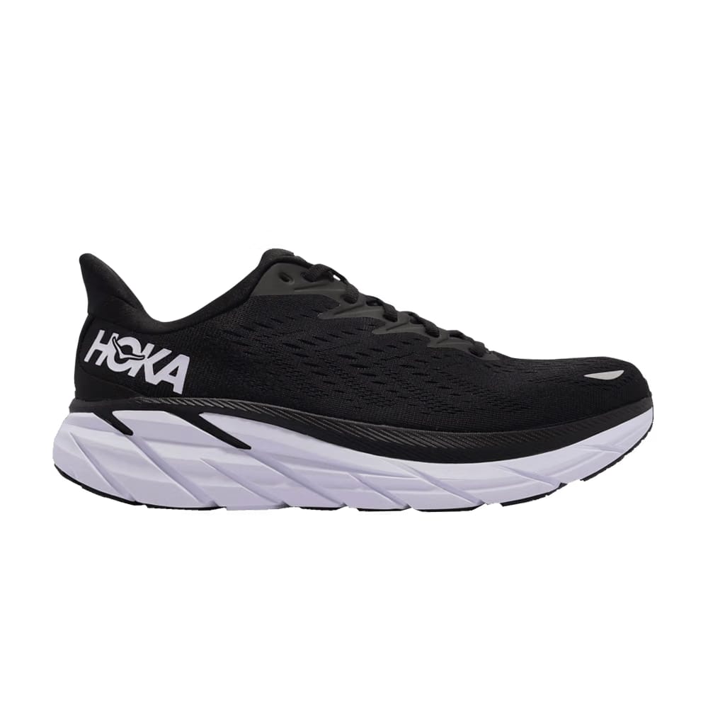 HOKA Clifton 8 2E Wide Black White