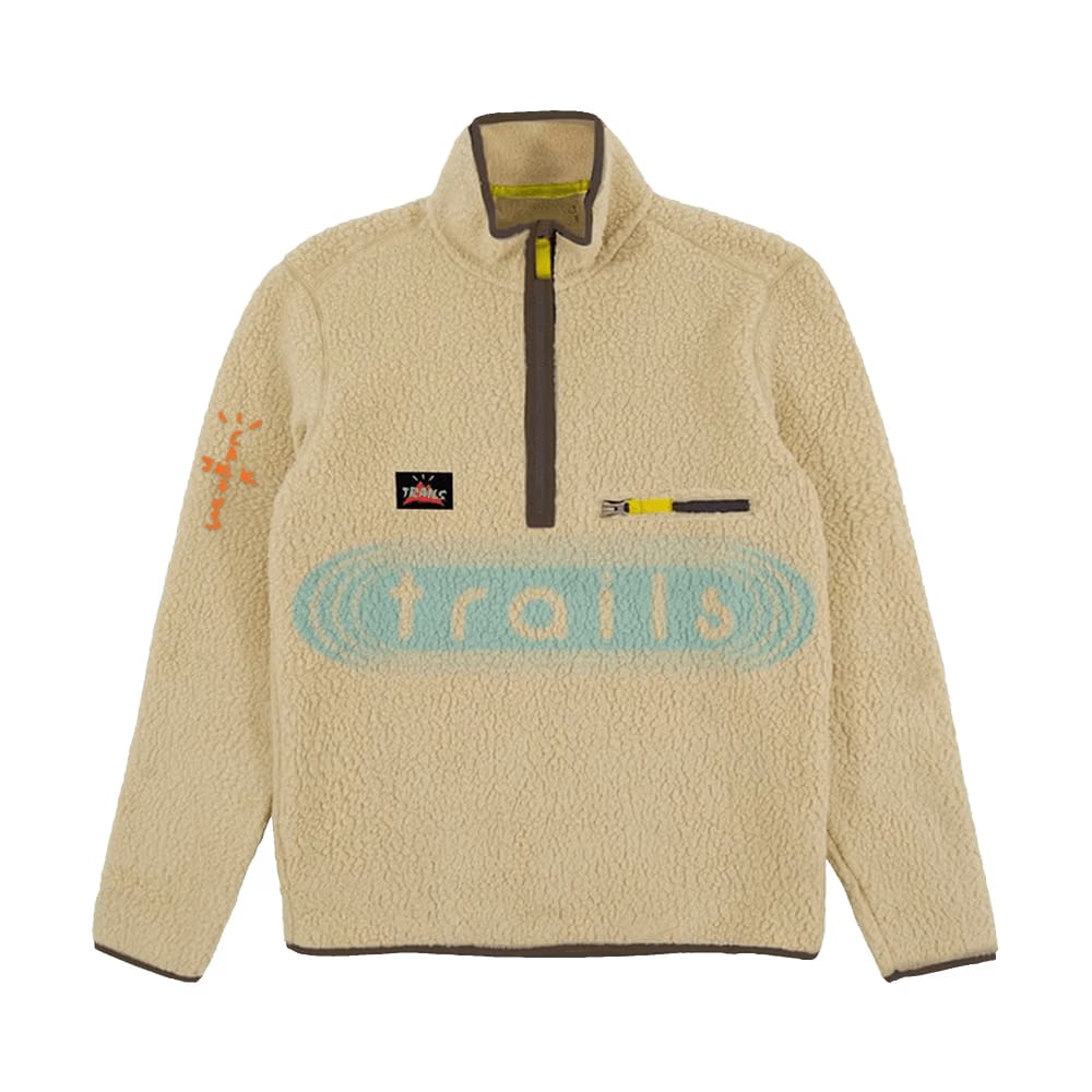 Cactus Jack by Travis Scott Trails Half-Zip Sherpa Pullover Cream