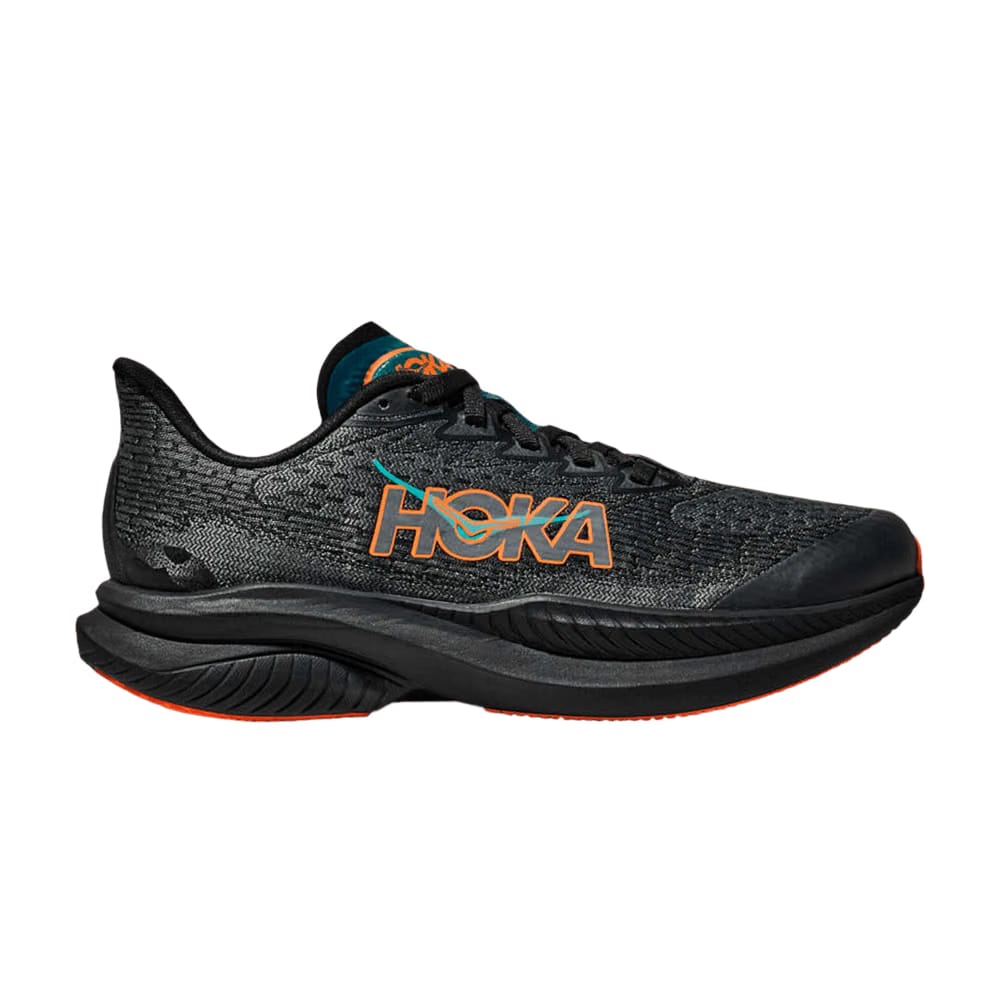 HOKA Mach 6 Kids Black Electric Tangerine