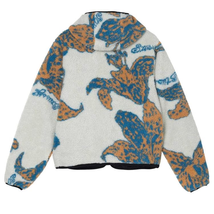 Stussy Floral Sherpa Hood Jacket Bone