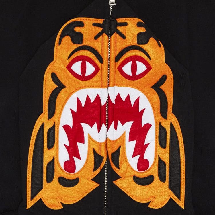 BAPE Tiger Full Zip Hoodie Black