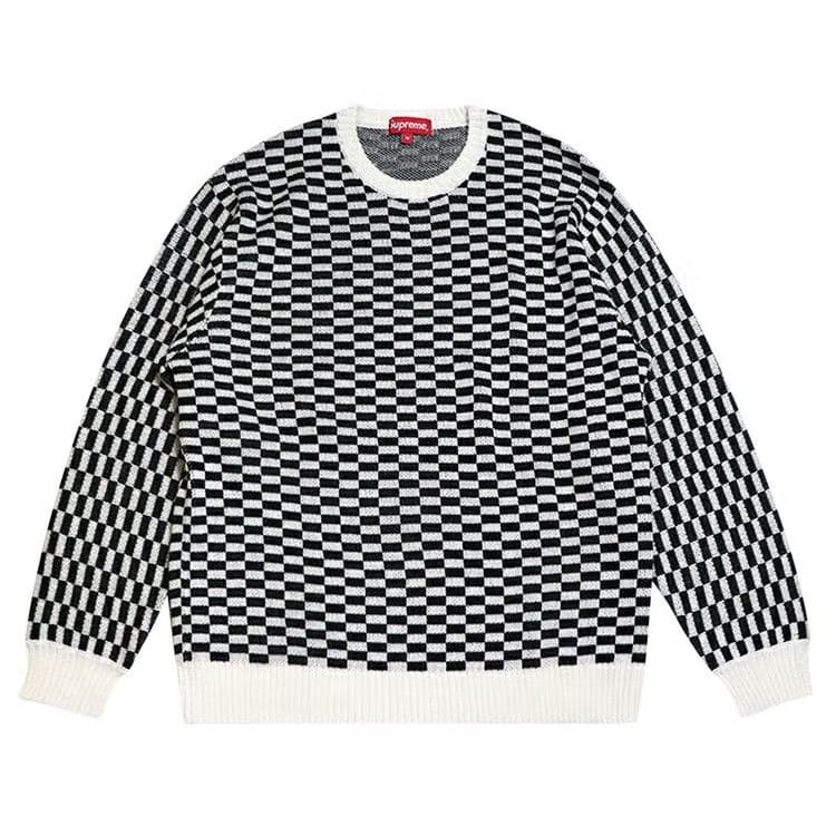 Supreme Back Logo Sweater Checkerboard