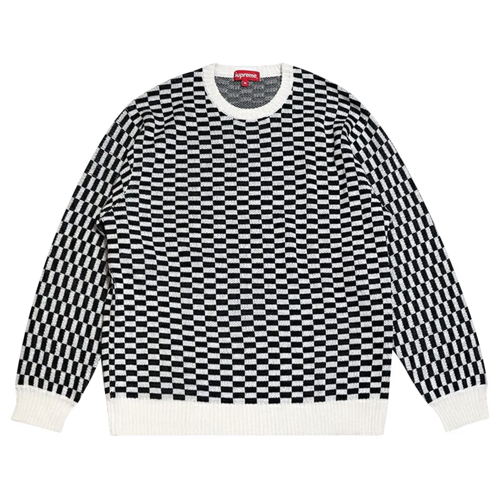 Supreme Back Logo Sweater Checkerboard