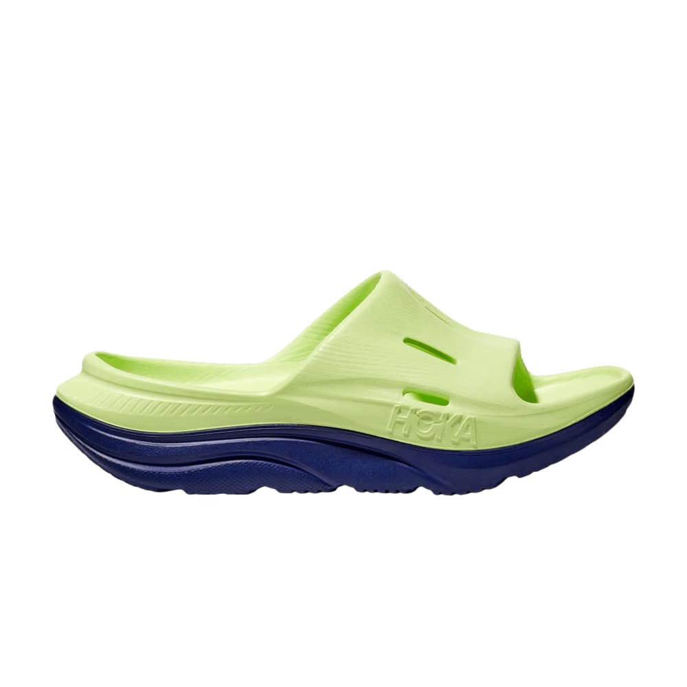 HOKA Ora Recovery Slide 3 Kids Lettuce Bellwether Blue
