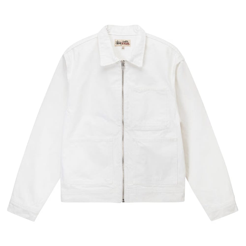 Stussy Overdyed Zip Work Jacket White