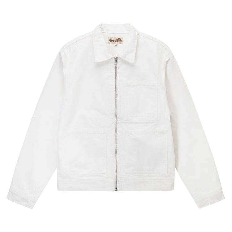Stussy Overdyed Zip Work Jacket White