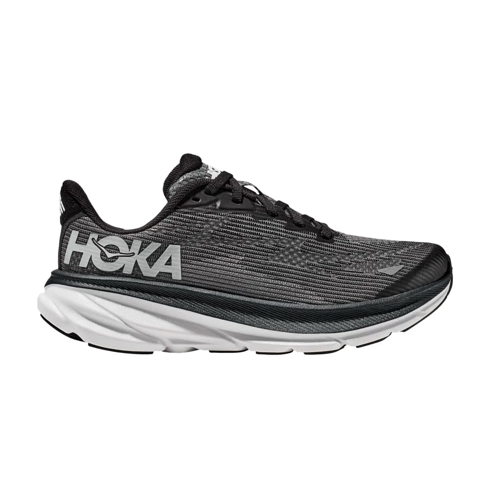 HOKA Clifton 9 Kids Black White