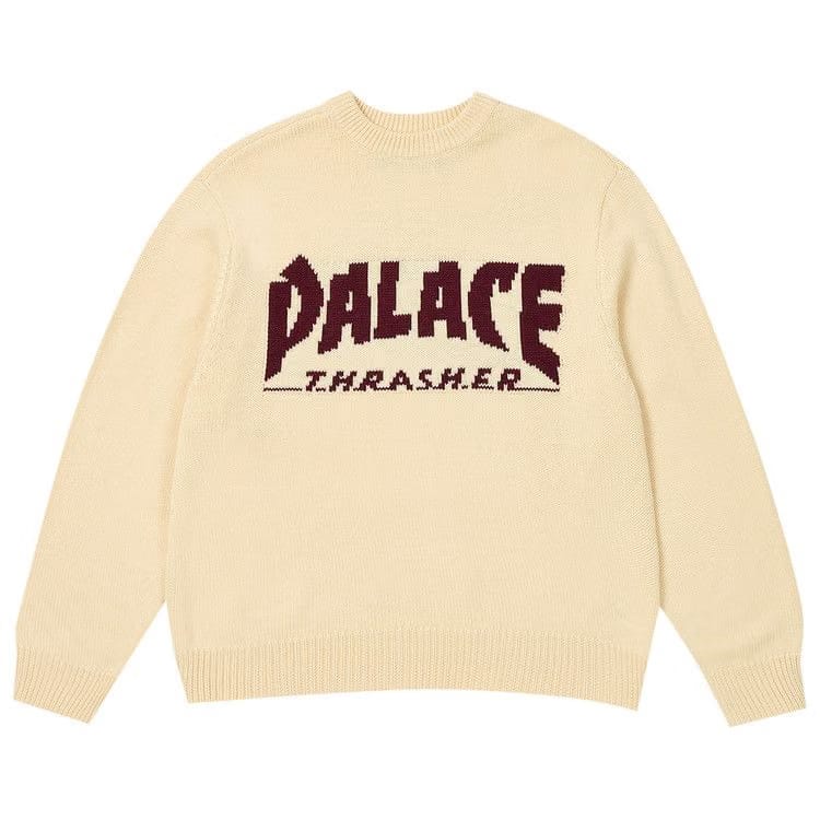 Palace x Thrasher Knit Off White