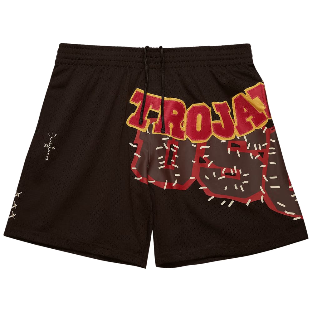 Cactus Jack by Travis Scott x Mitchell & Ness University Of Southern California Shorts Brown