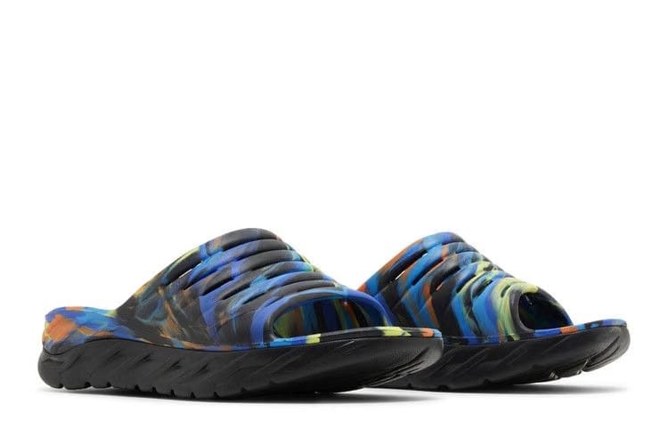 HOKA Ora Recovery Slide Swirl - Black Diva Blue