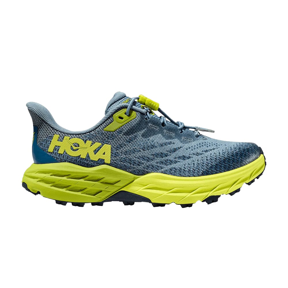 HOKA Speedgoat 5 Kids Stone Blue Dark Citron