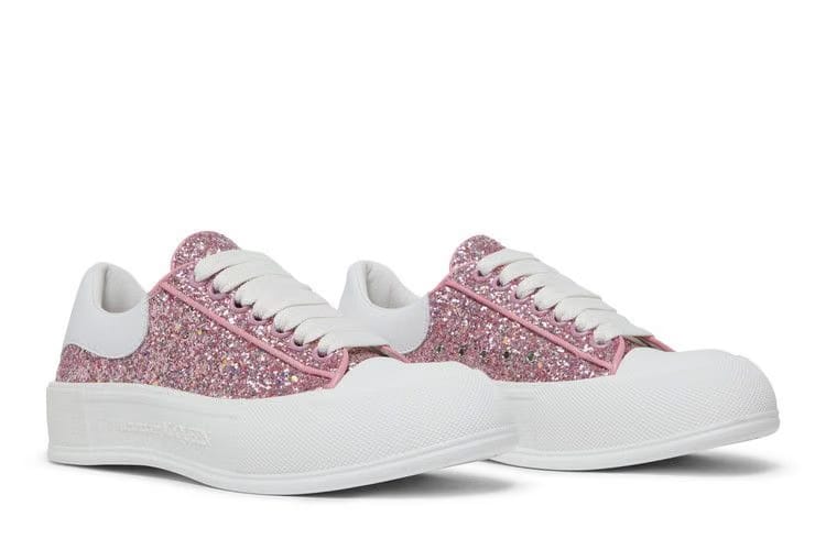 Alexander McQueen Wmns Deck Plimsoll Low 'Rose Gold Reflective Glitter'