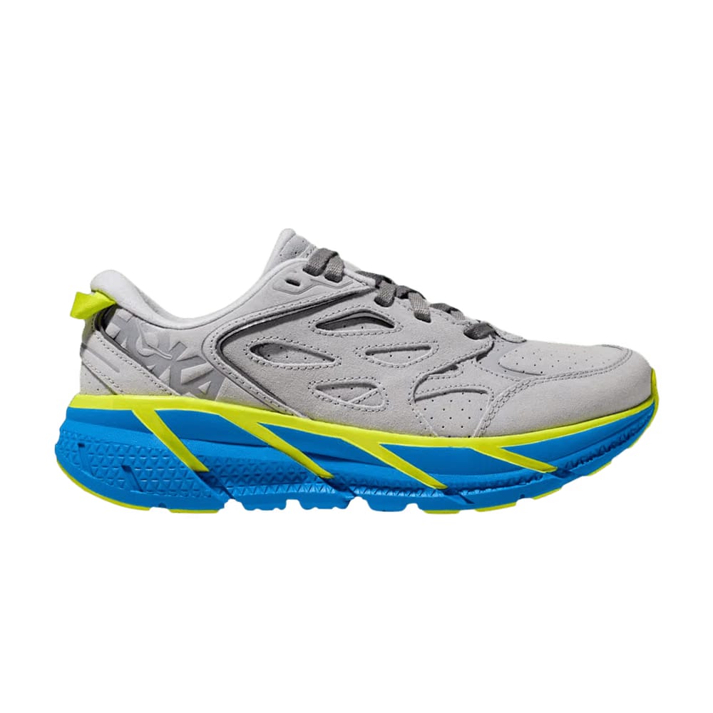 HOKA Clifton L Suede Lunar Rock Diva Blue