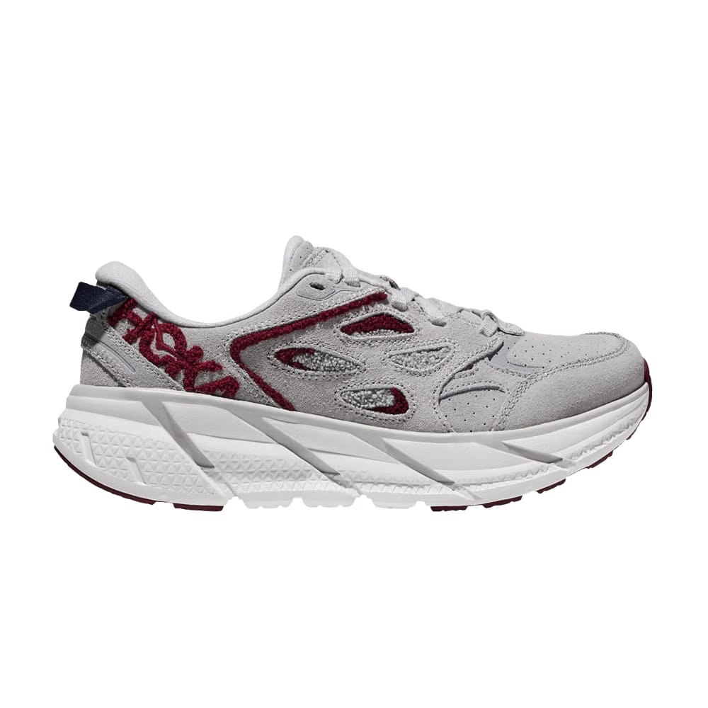 HOKA Clifton L Embroidery Lunar Rock Cabernet