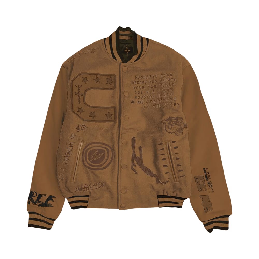 Cactus Jack by Travis Scott x Fragment Manifest Varsity Jacket Brown