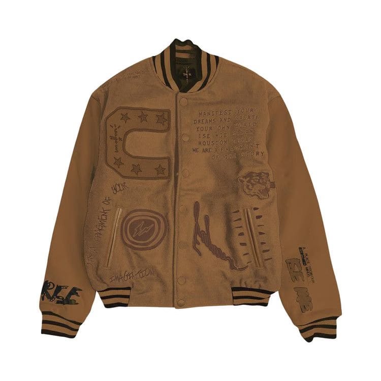 Cactus Jack by Travis Scott x Fragment Manifest Varsity Jacket Brown