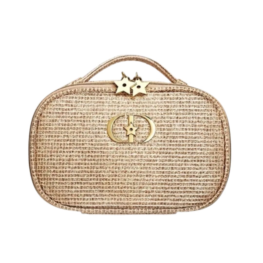Dior Gold Makeup Bag