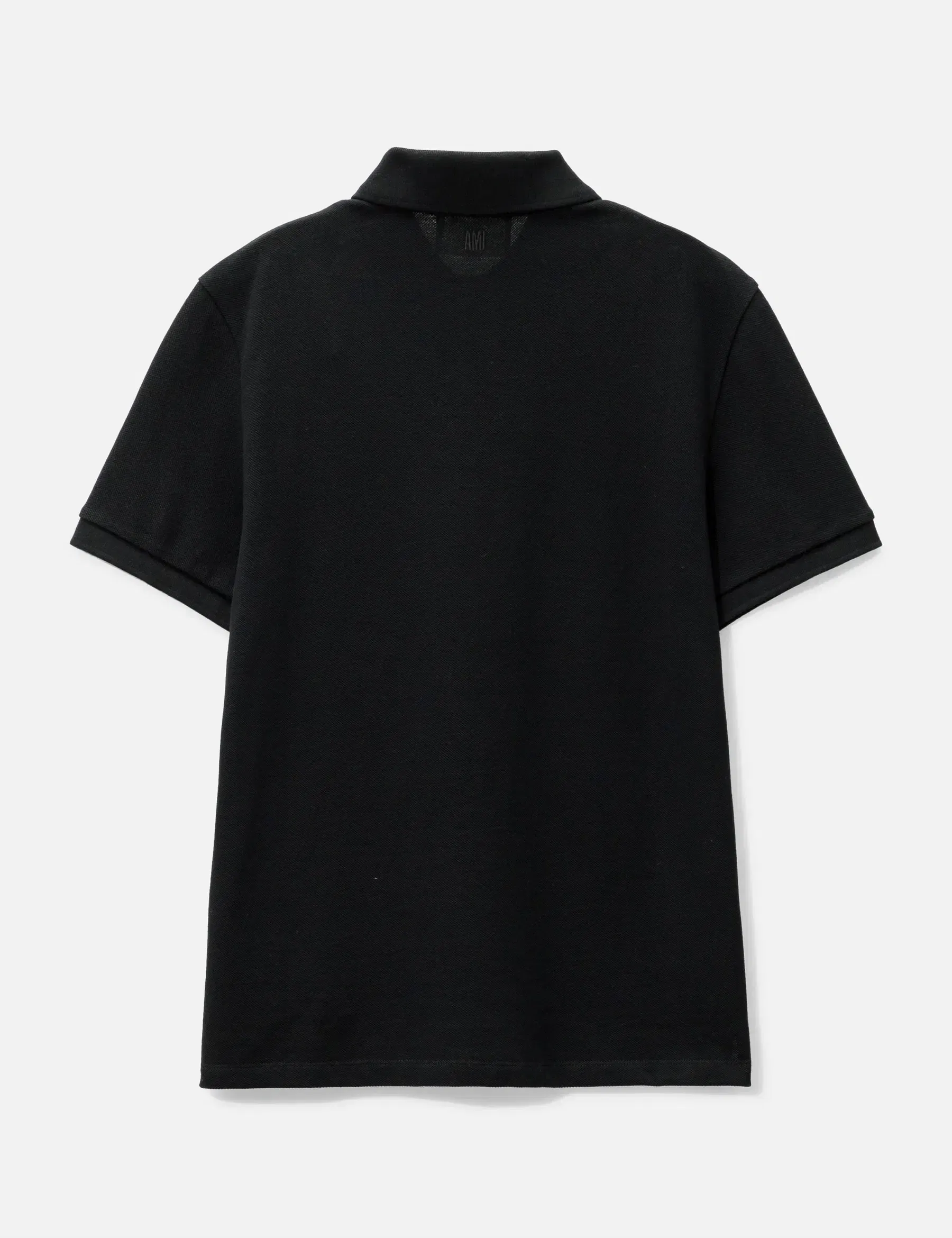 AMI PARIS Organic Cotton Regular Fit Polo T-Shirt (Black)