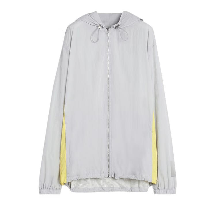 Lanvin Zipped Nylon Hoodie Eagle Grey