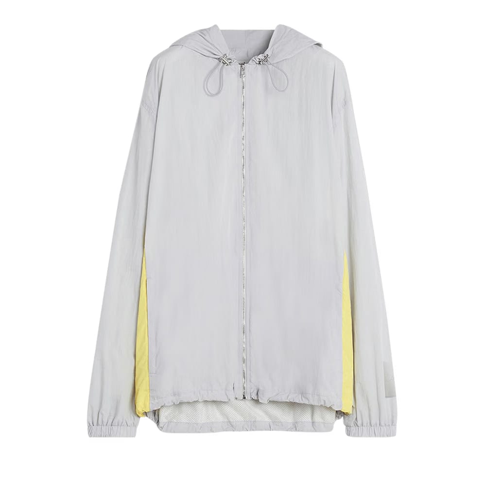 Lanvin Zipped Nylon Hoodie Eagle Grey