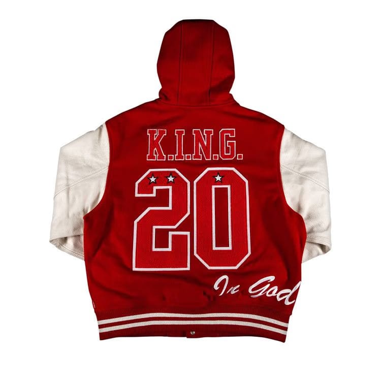 Supreme King Hooded Varsity Jacket Red