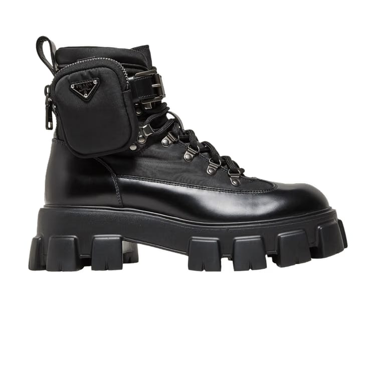 Prada Monolith Boot Brushed Rois Black
