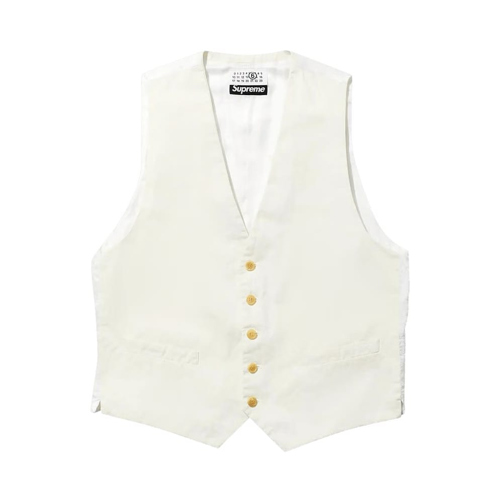 Supreme x MM6 Maison Margiela Washed Cotton Suit Vest Cream