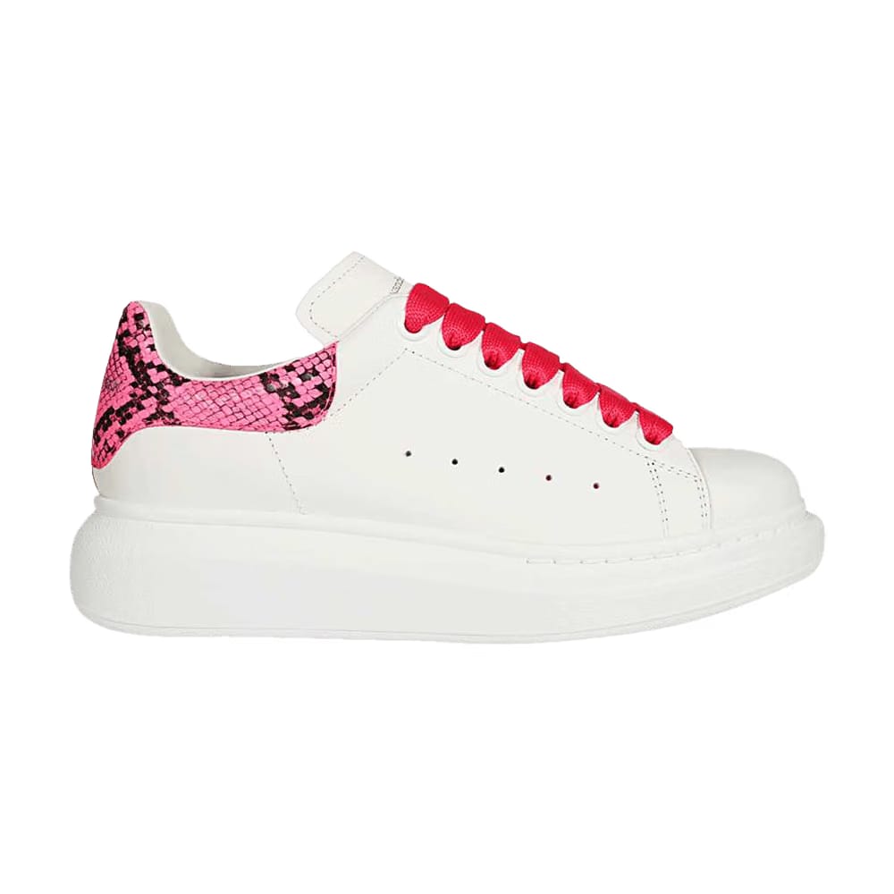 Alexander McQueen Wmns Oversized Sneaker 'Snake Print - White Pink'