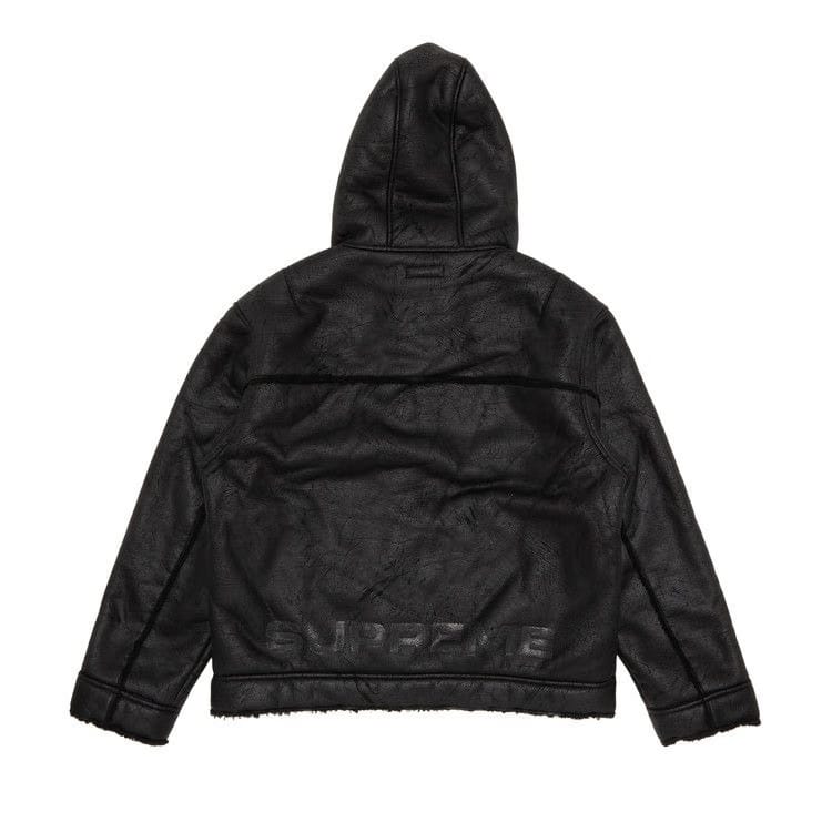 Supreme Faux Shearling Hooded Jacket Black