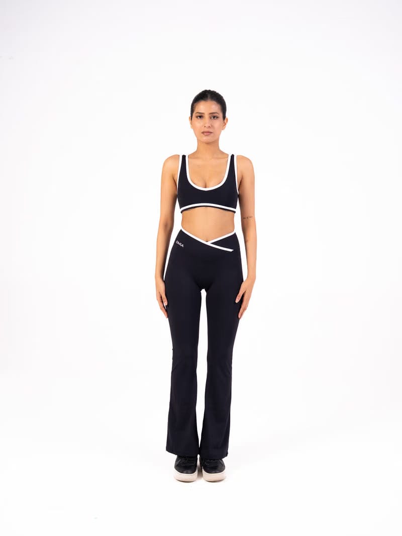 Black Velvet With A Twist-Afterhour Flared Leggings