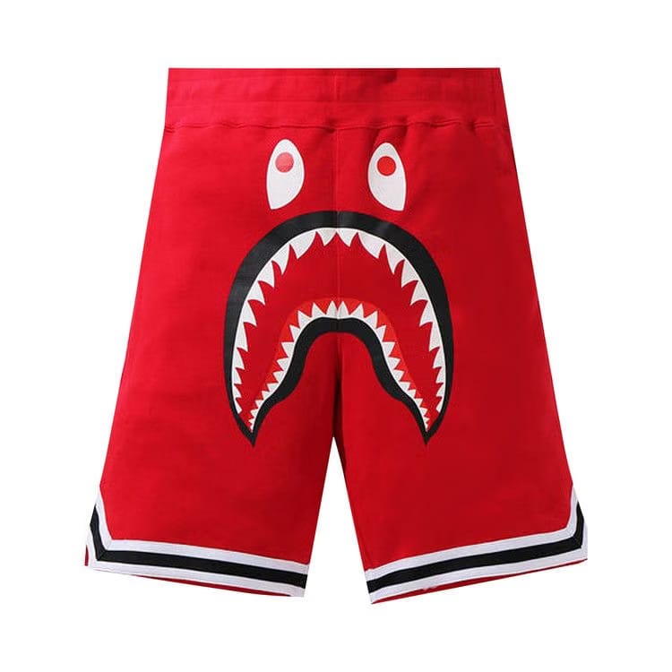 BAPE Shark Basketball Sweat Shorts Red