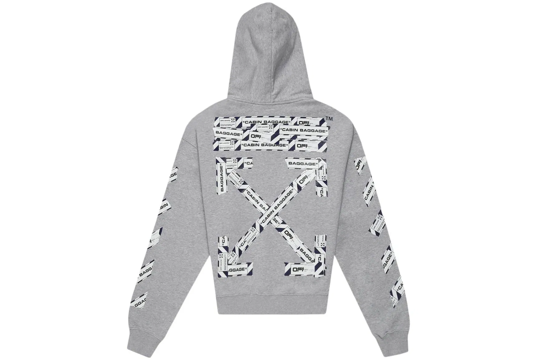OFF-WHITE Airport Tape Arrows Diag Over Hoodie Melange Grey/Multicolor
